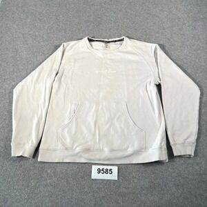 1st Phorm Sweatshirt Mens Large White Fleece Cotton‎ Crew Neck Kangaroo Pocket